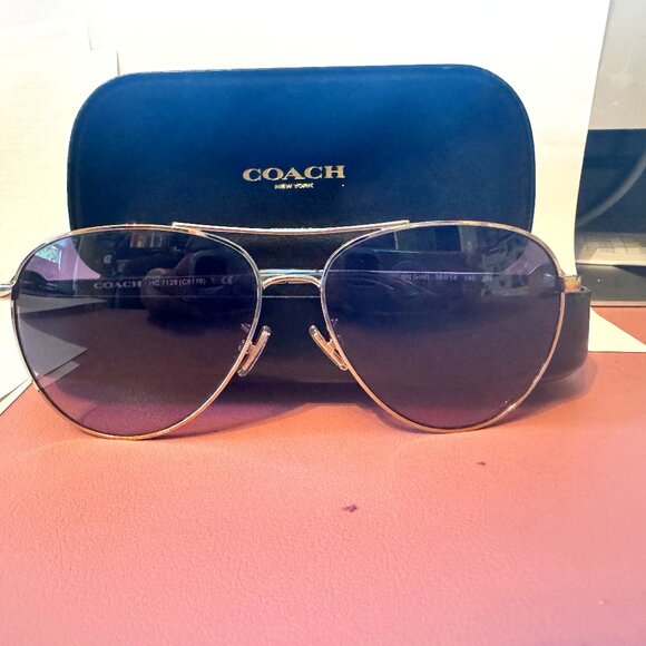 Coach Metal Aviator Sunglasses - Picture 1 of 3